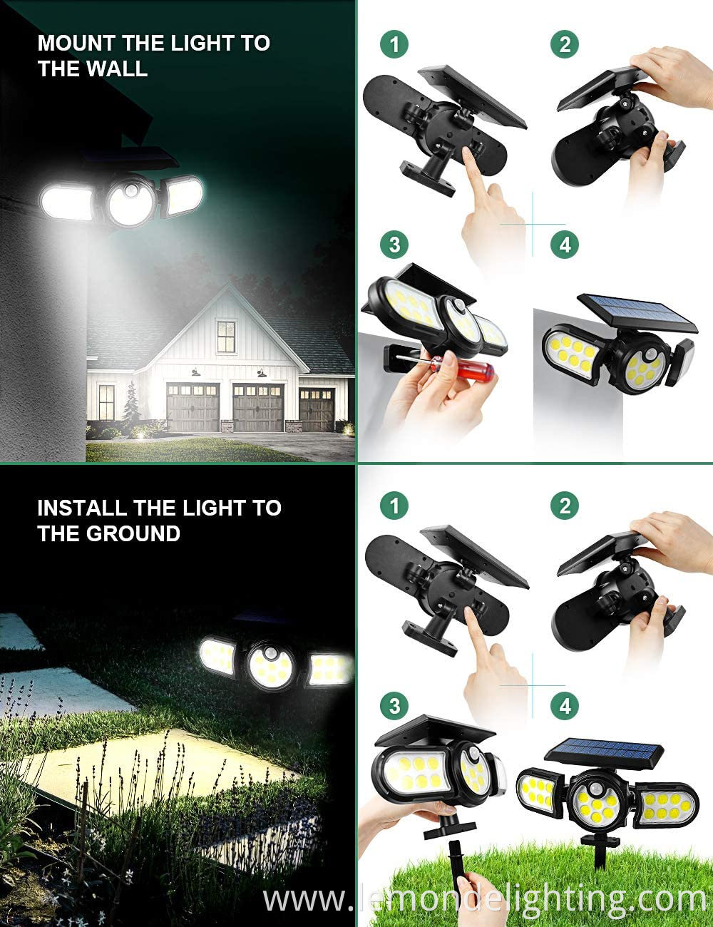 Solar Motion Detection Wall Lamp with Wireless Connectivity